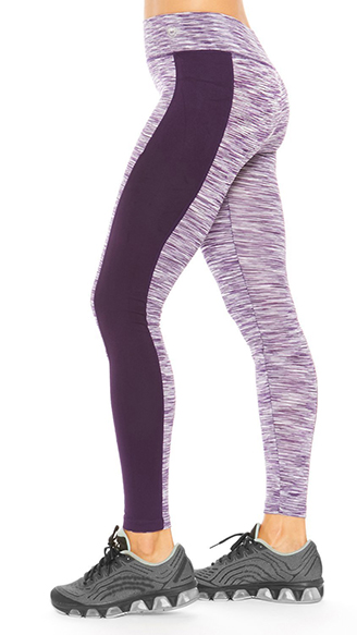 Marled Purple Leggings with side inserts